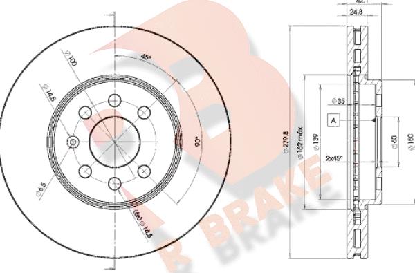 R Brake 78RBD29001 - Тормозной диск autosila-amz.com