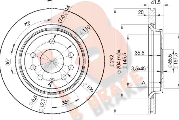 R Brake 78RBD29114 - Тормозной диск autosila-amz.com