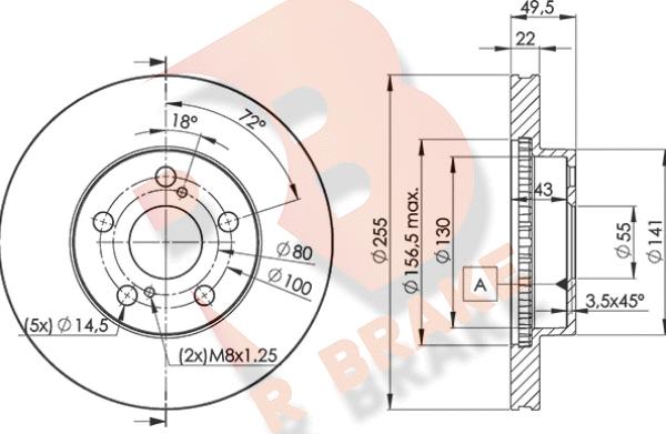 R Brake 78RBD24413 - Тормозной диск autosila-amz.com