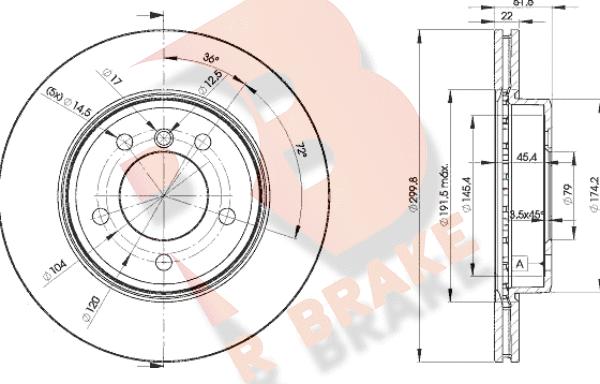 R Brake 78RBD24539 - Тормозной диск autosila-amz.com