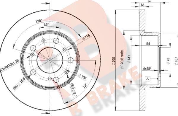 R Brake 78RBD24695 - Тормозной диск autosila-amz.com