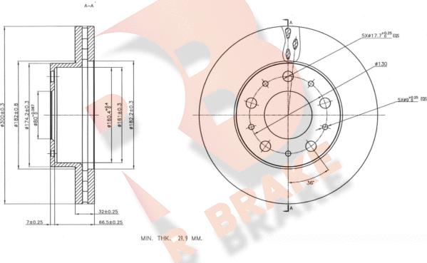 R Brake 78RBD24622 - Тормозной диск autosila-amz.com