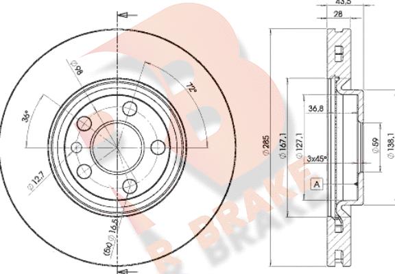 R Brake 78RBD24678 - Тормозной диск autosila-amz.com