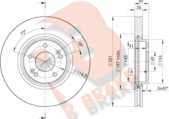 R Brake 78RBD24051 - Тормозной диск autosila-amz.com