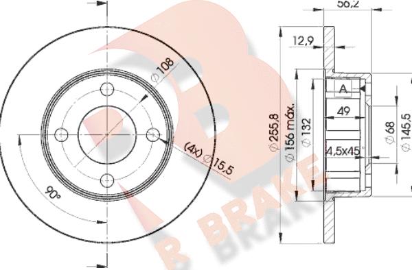 R Brake 78RBD24012 - Тормозной диск autosila-amz.com