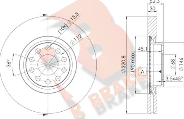 R Brake 78RBD24086 - Тормозной диск autosila-amz.com