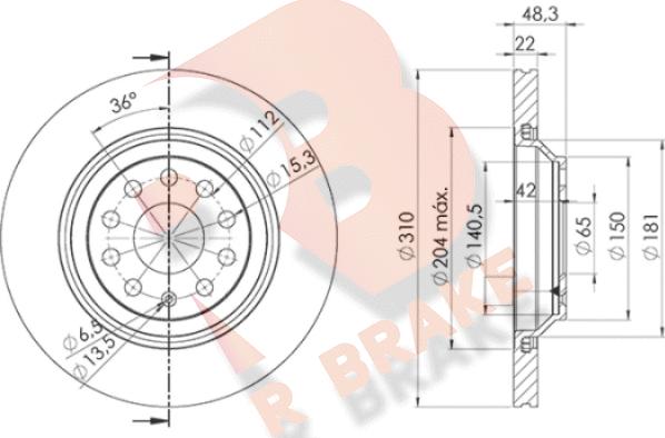 R Brake 78RBD24082 - Тормозной диск autosila-amz.com