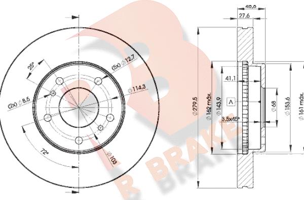 R Brake 78RBD24103 - Тормозной диск autosila-amz.com