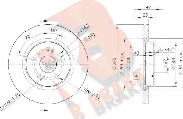 R Brake 78RBD24803 - Тормозной диск autosila-amz.com