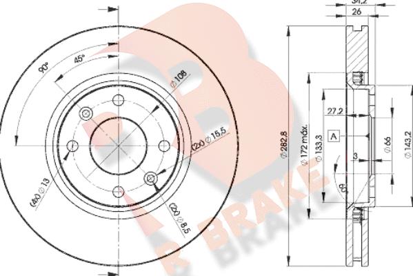 R Brake 78RBD24752 - Тормозной диск autosila-amz.com