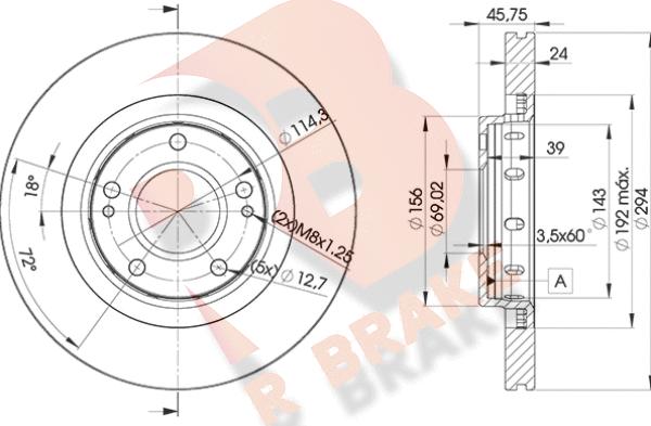 R Brake 78RBD25924 - Тормозной диск autosila-amz.com