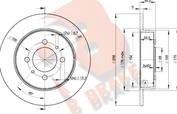 R Brake 78RBD25401 - Тормозной диск autosila-amz.com