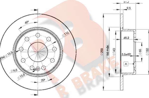 R Brake 78RBD25616 - Тормозной диск autosila-amz.com