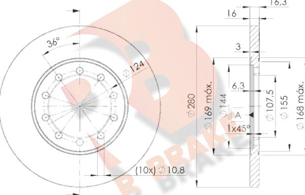 R Brake 78RBD25631 - Тормозной диск autosila-amz.com