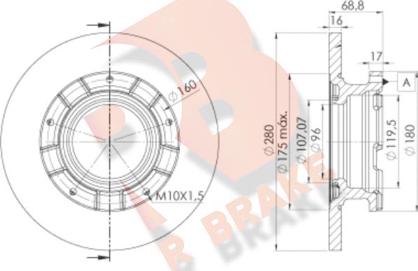 R Brake 78RBD25633 - Тормозной диск autosila-amz.com