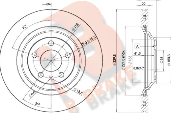 R Brake 78RBD25314 - Тормозной диск autosila-amz.com