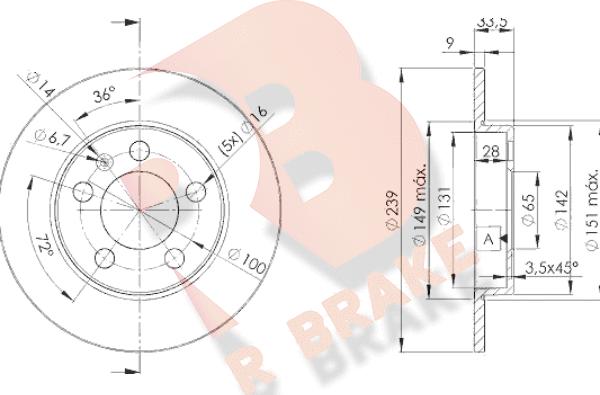 R Brake 78RBD25311 - Тормозной диск autosila-amz.com