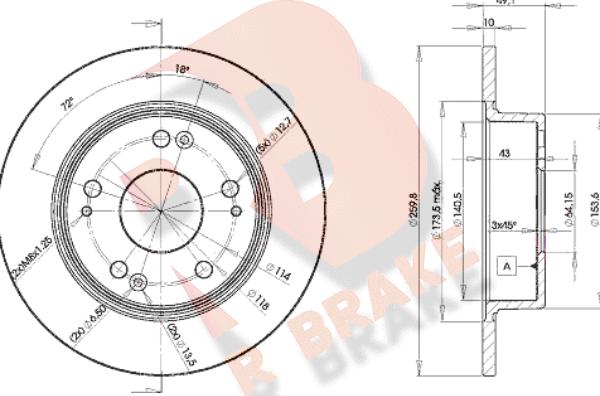 R Brake 78RBD25252 - Тормозной диск autosila-amz.com