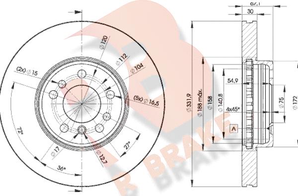 R Brake 78RBD26045 - Тормозной диск autosila-amz.com