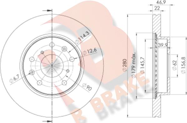 R Brake 78RBD26041 - Тормозной диск autosila-amz.com