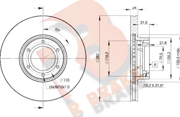 R Brake 78RBD26847 - Тормозной диск autosila-amz.com