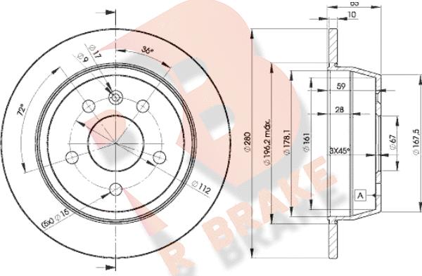 R Brake 78RBD26381 - Тормозной диск autosila-amz.com