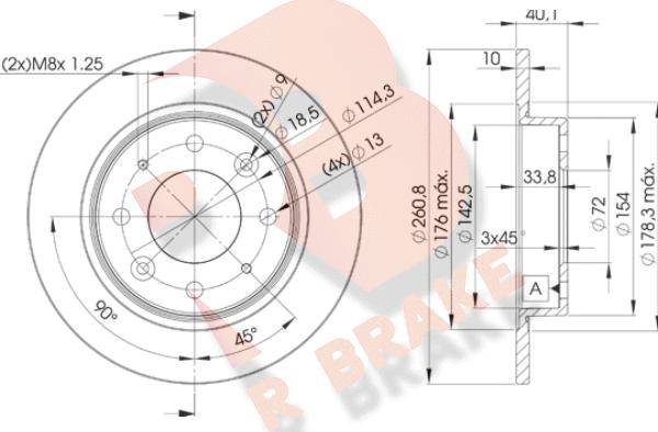 R Brake 78RBD26251 - Тормозной диск autosila-amz.com