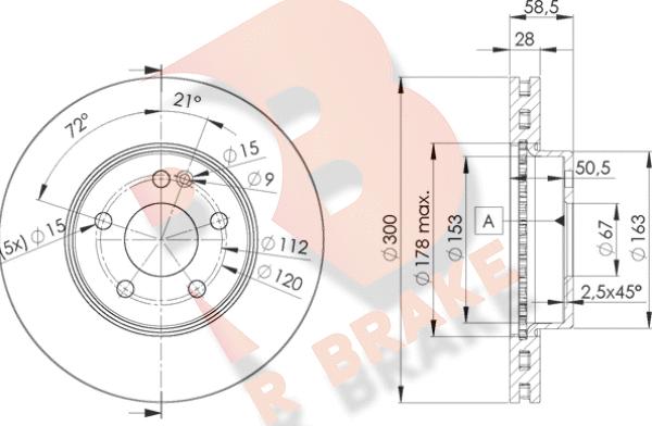 R Brake 78RBD20415 - Тормозной диск autosila-amz.com