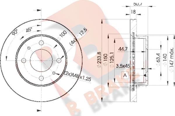 R Brake 78RBD20550 - Тормозной диск autosila-amz.com