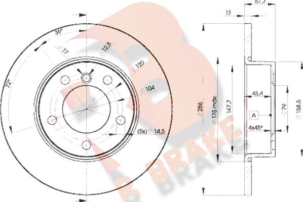 R Brake 78RBD20673 - Тормозной диск autosila-amz.com