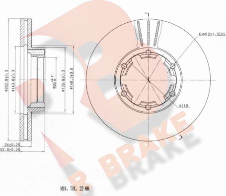R Brake 78RBD20013 - Тормозной диск autosila-amz.com