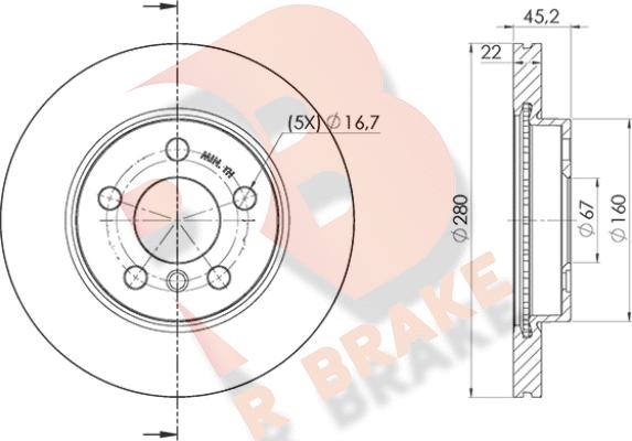 R Brake 78RBD20039 - Тормозной диск autosila-amz.com