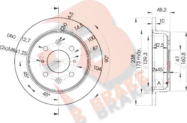 R Brake 78RBD20817 - Тормозной диск autosila-amz.com