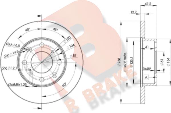 R Brake 78RBD20829 - Тормозной диск autosila-amz.com