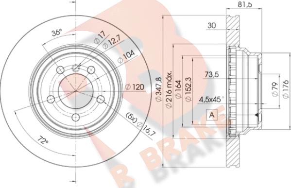 R Brake 78RBD20267 - Тормозной диск autosila-amz.com