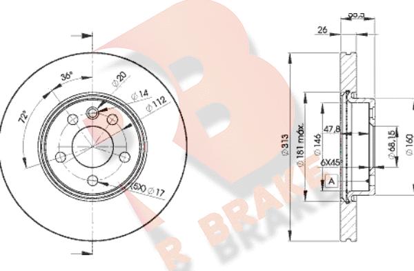 R Brake 78RBD21530 - Тормозной диск autosila-amz.com