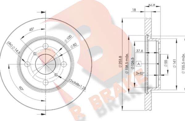 R Brake 78RBD21608 - Тормозной диск autosila-amz.com