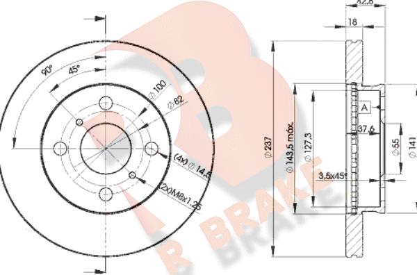 R Brake 78RBD21607 - Тормозной диск autosila-amz.com