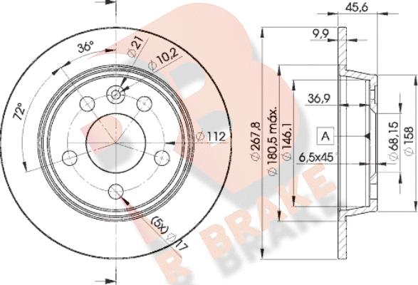 R Brake 78RBD21094 - Тормозной диск autosila-amz.com