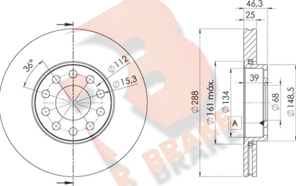 R Brake 78RBD21068 - Тормозной диск autosila-amz.com