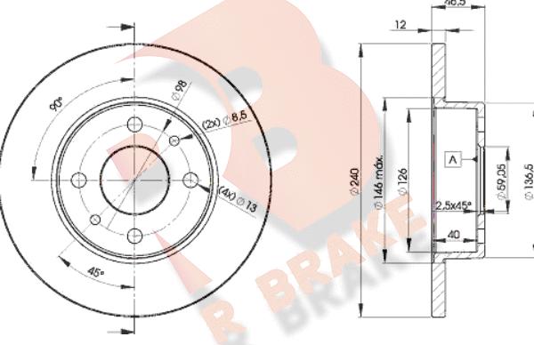 R Brake 78RBD21815 - Тормозной диск autosila-amz.com