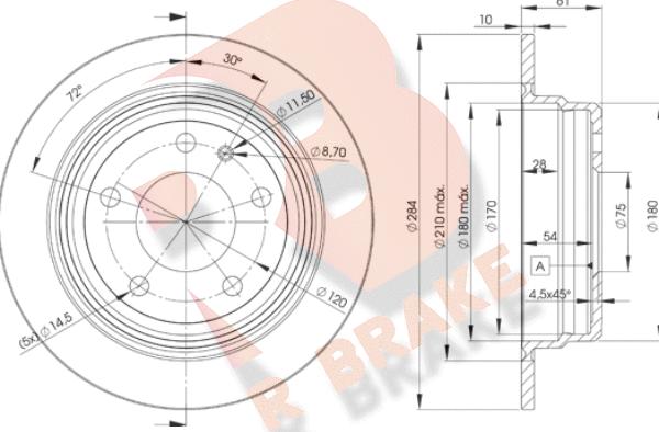 R Brake 78RBD21387 - Тормозной диск autosila-amz.com