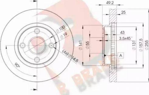 R Brake 78RBD21330 - Тормозной диск autosila-amz.com