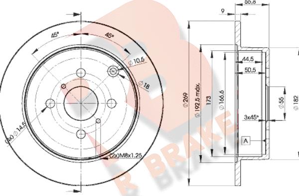 R Brake 78RBD21221 - Тормозной диск autosila-amz.com