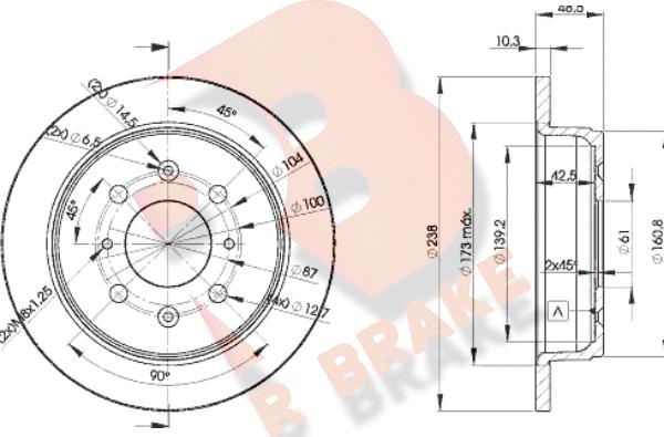 R Brake 78RBD21703 - Тормозной диск autosila-amz.com