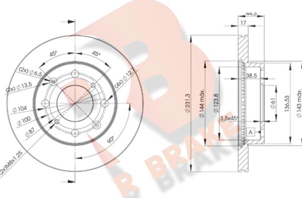 R Brake 78RBD21702 - Тормозной диск autosila-amz.com