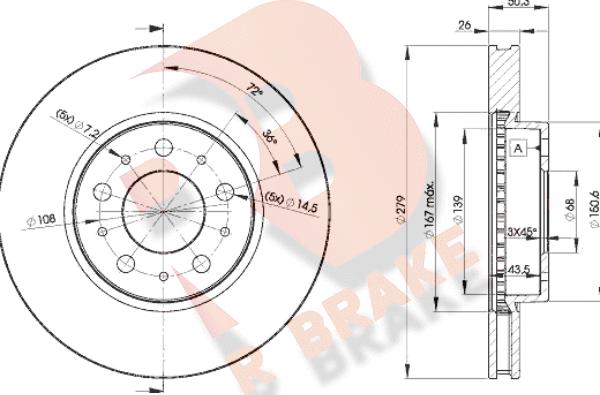 R Brake 78RBD21788 - Тормозной диск autosila-amz.com