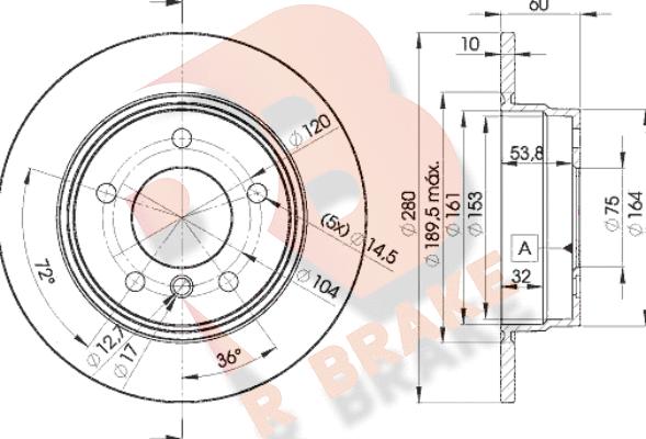 R Brake 78RBD28936 - Тормозной диск autosila-amz.com