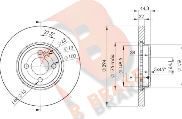 R Brake 78RBD28570 - Тормозной диск autosila-amz.com