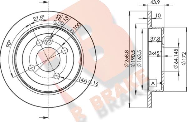 R Brake 78RBD28571 - Тормозной диск autosila-amz.com